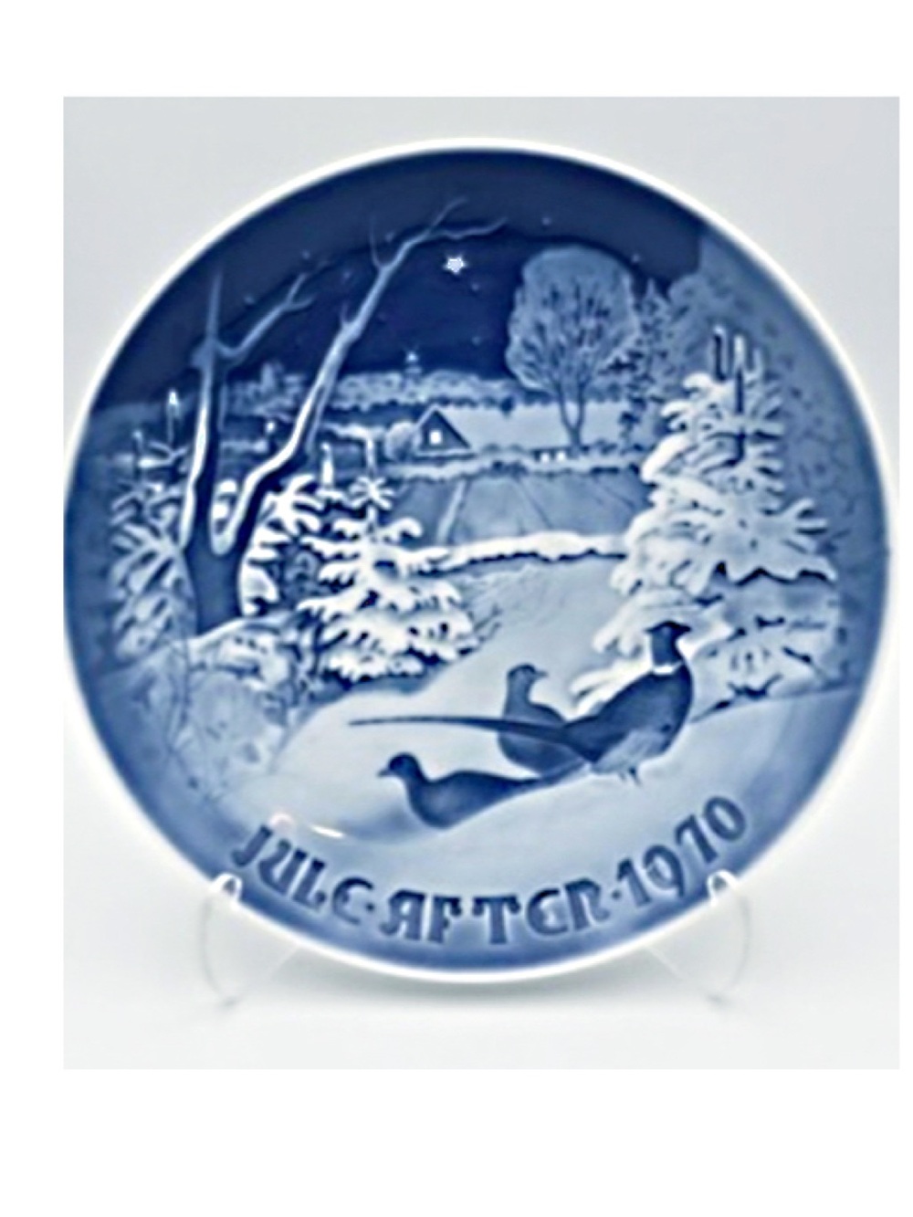 Bing & Grondahl Christmas Plate Pheasants in the Snow 1970